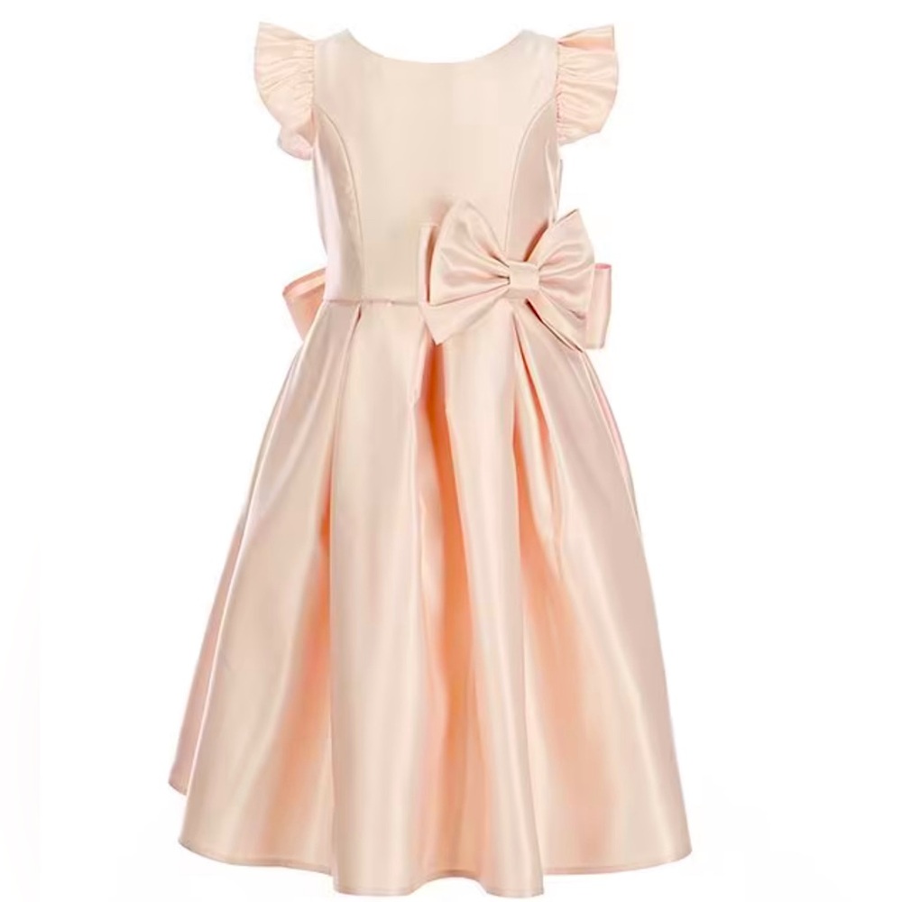 Sweet Kids Flutter Sleeve Bow Dress. Sz 7/8. Excellent Condition!